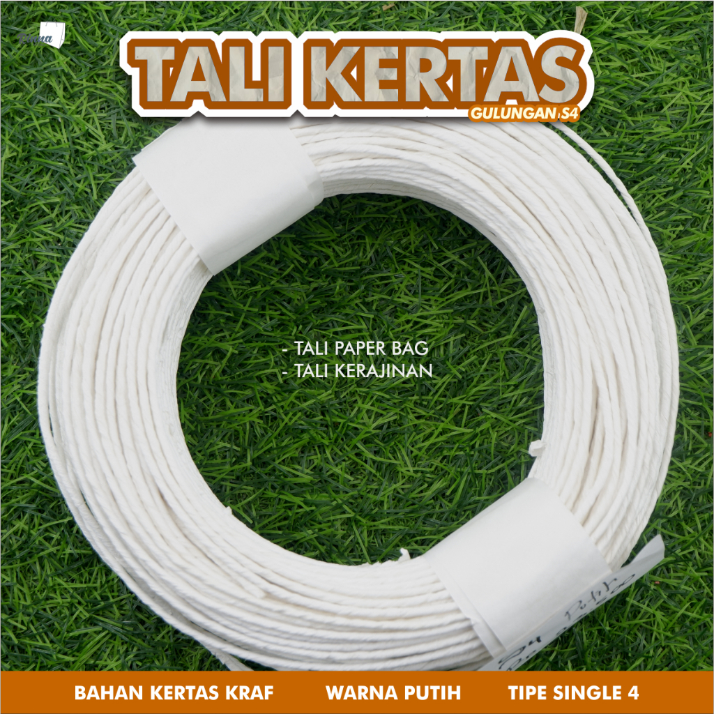 

Tali paper bag single Paper rope paper bag roll S4 Putih