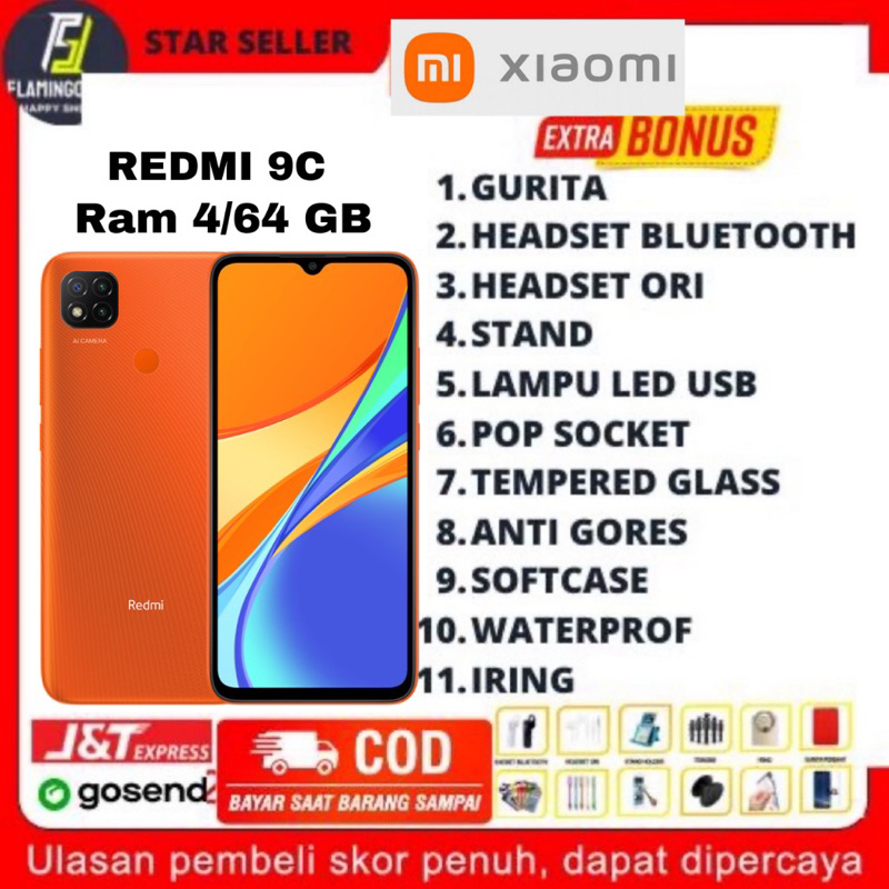 XIAOMI REDMI 9a & 9C RAM 3/32GB + 4/64GB GARANSI RESMI XIAOMI