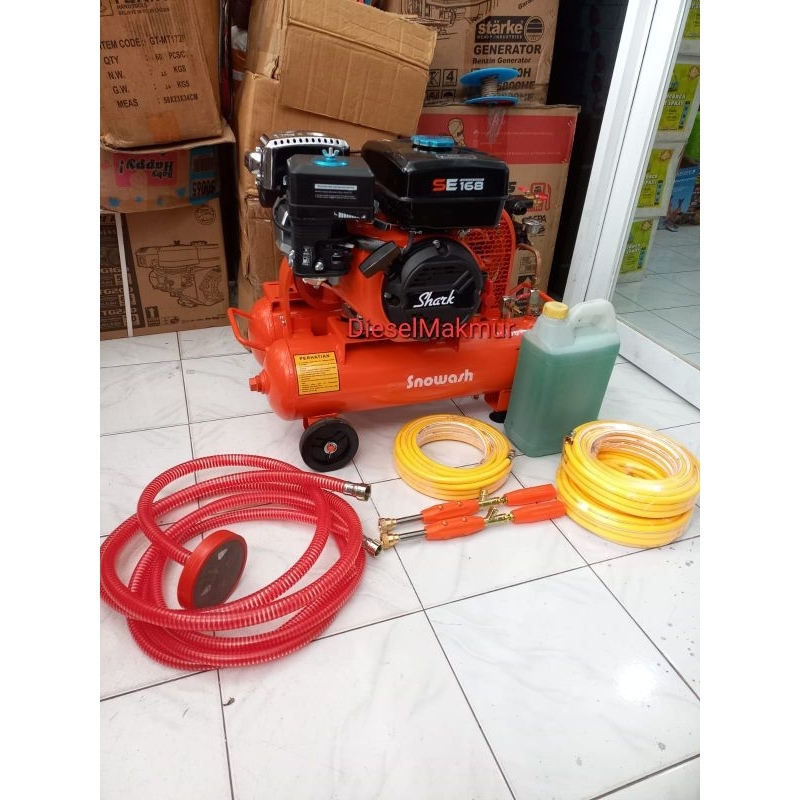 Steam Bensin [3in1] Snowash SHARK Kompresor 1/4Hp Tabung Salju