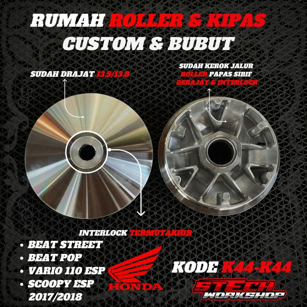 RUMAH ROLLER BEAT FI RACING PULLEY RACING VARIO 110 ESP - RUMAH ROLLER BEAT ESP SCOOPY ESP RUMAH ROL