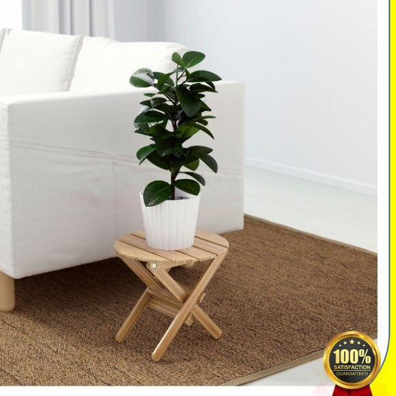 Pot bunga Ori Stand Rak Pot Bunga Tanaman Kayu Bambu Lipat Cantik Tinggi 29cm