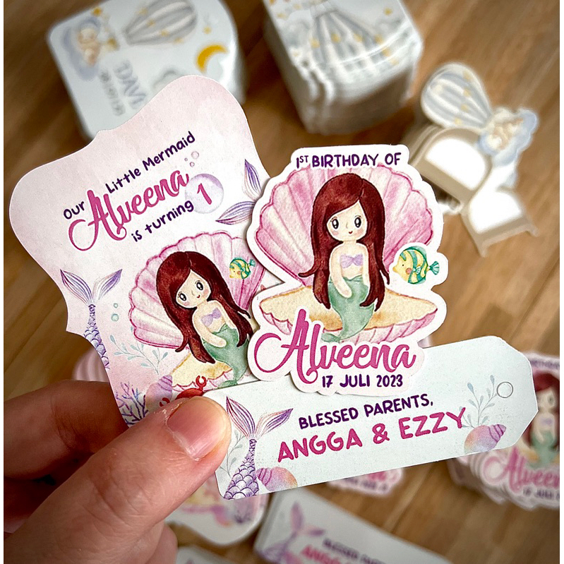 Custom Cetak Label Hang Tag Souvenir Hampers Birthday / Hang Tag Ulang Tahun