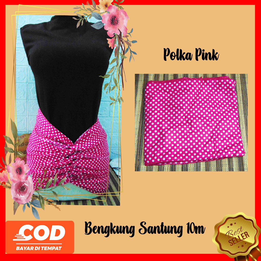 kembarshop motif polka Bengkung modern 10meter bengkung santung bengkung belly binding bengkung andi