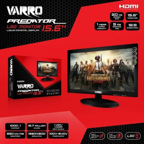 Monitor LED 15.6" inch Varro Predator