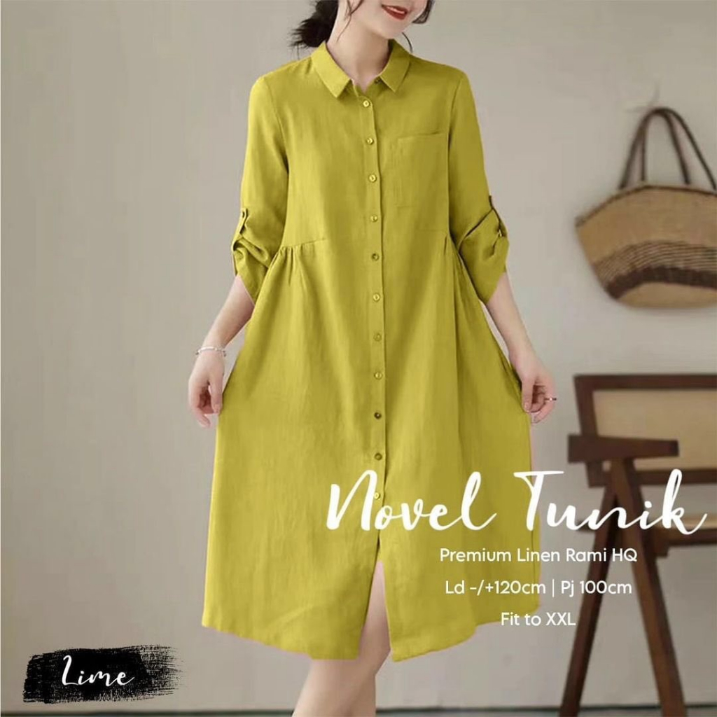Best Seller - Novel Tunik Wanita Dewasa Terbaru 2023 Elegan Tunik Remaja Kekinian Viral long tunik M