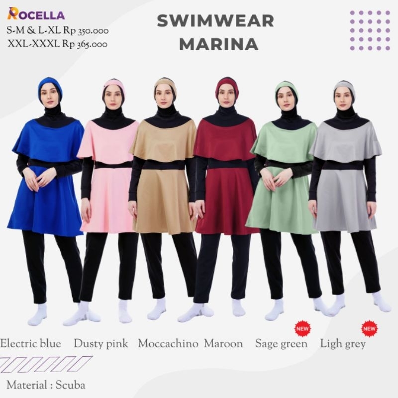 SWIMWEAR MARINA ROCELLA | BAJU RENANG S-XXXL ROCELLA