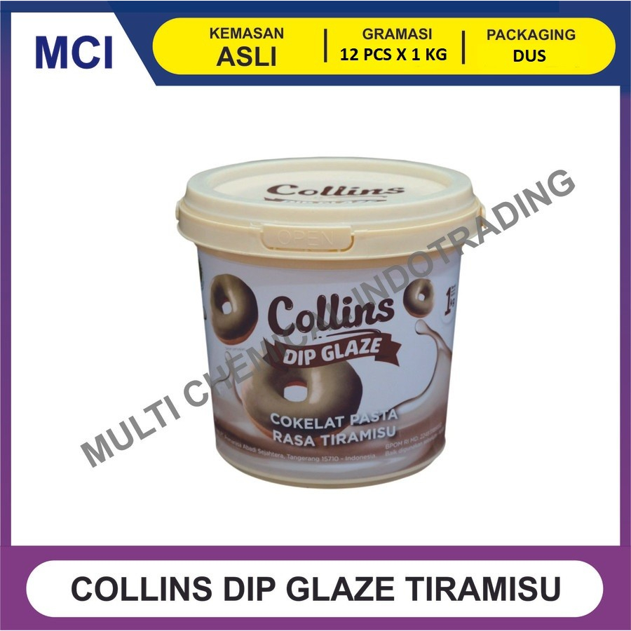 

COLLINS DIP GLAZE 1 KG TOPPING TIRAMISU TIRAMISSU - 1 DUS 12 PCS