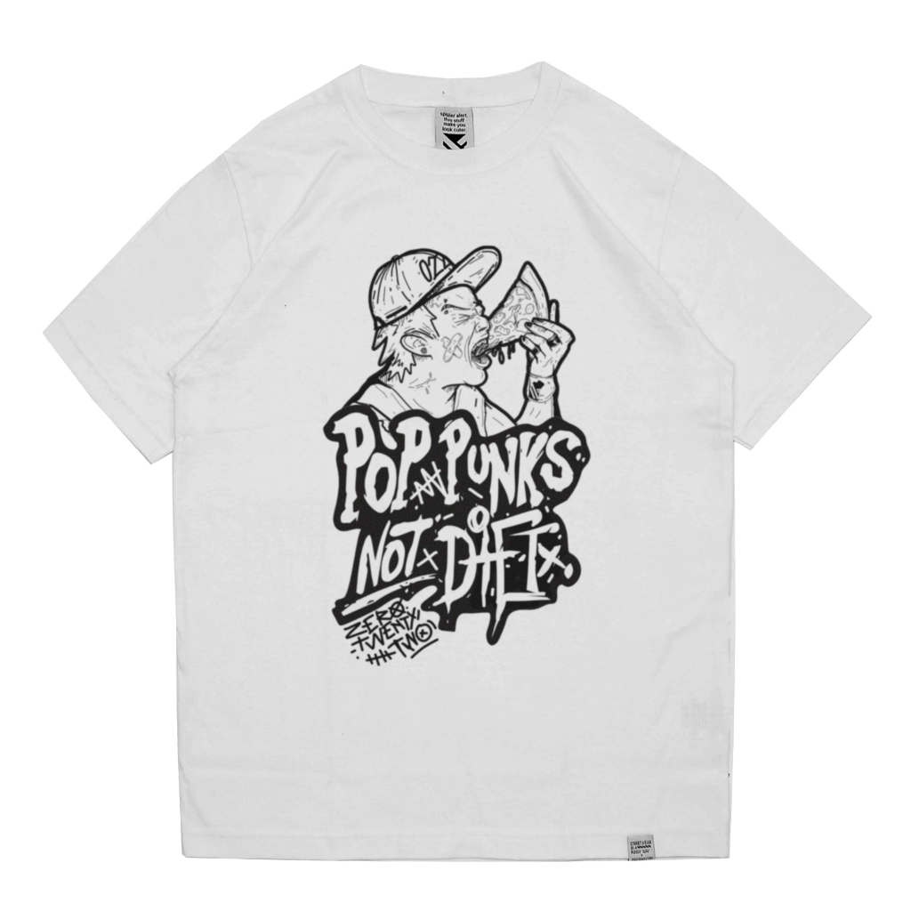 ZeroTwentyTwo T-Shirt Pop Punk Not Diet White | Kaos Pria Lucu Parodi Plesetan Band Musik
