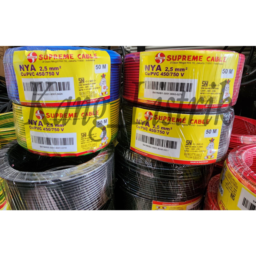 Kabel Tunggal Supreme / Kabel NYA Supreme 1x2.5mm - 50Meter