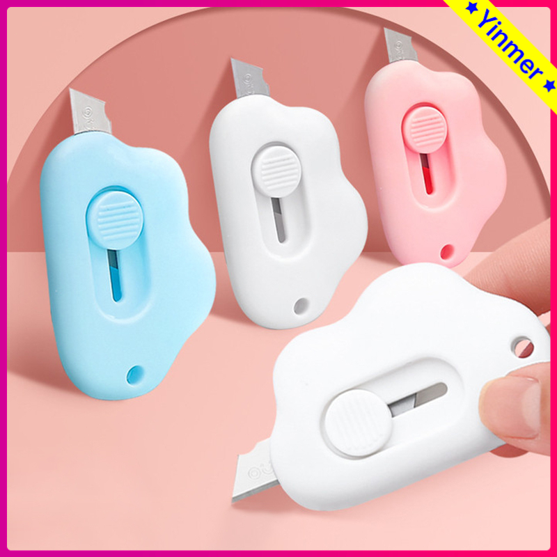 

COD✨ Mini Cutter Lucu Cute Bentuk Awan Pisau Kantor Cutter Portable Warna Untuk Alat Tulis Murah-Yinmer
