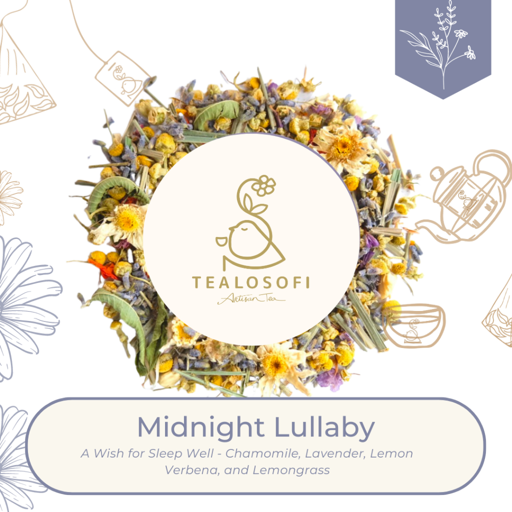 

Midnight Lullaby - Herbal Blend Tealosofi Tea - Sleep Tea Flower Teh