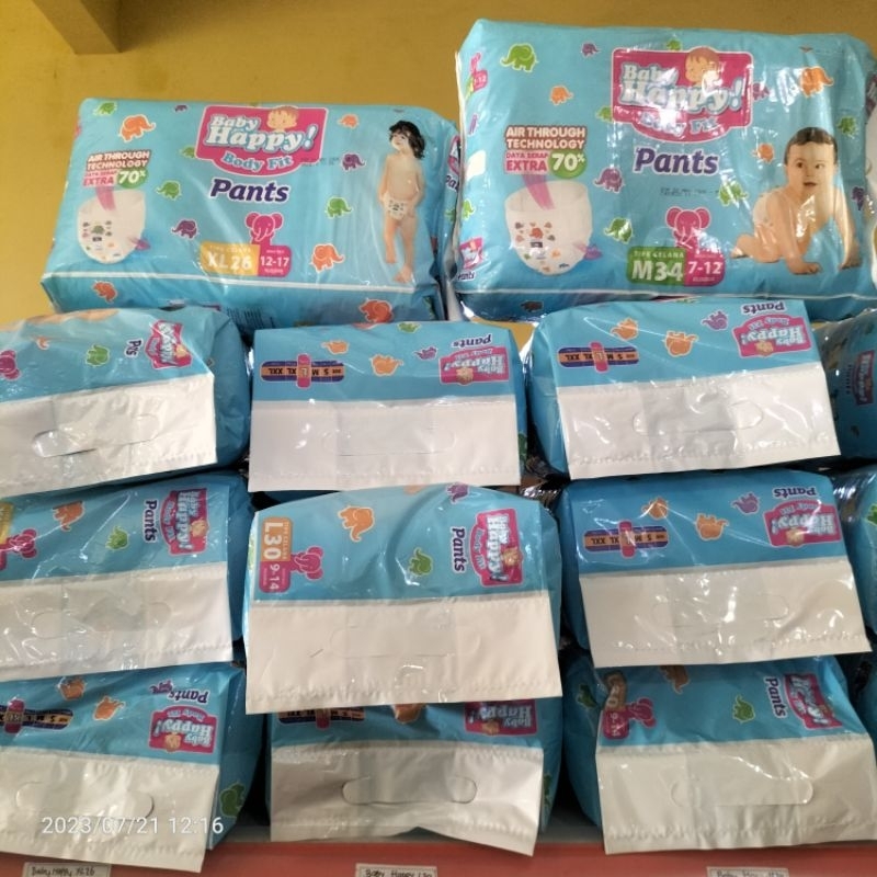 Pampers Baby Happy Diapers Diaper Pospak Popok Sekali Pakai M34 L30 XL26