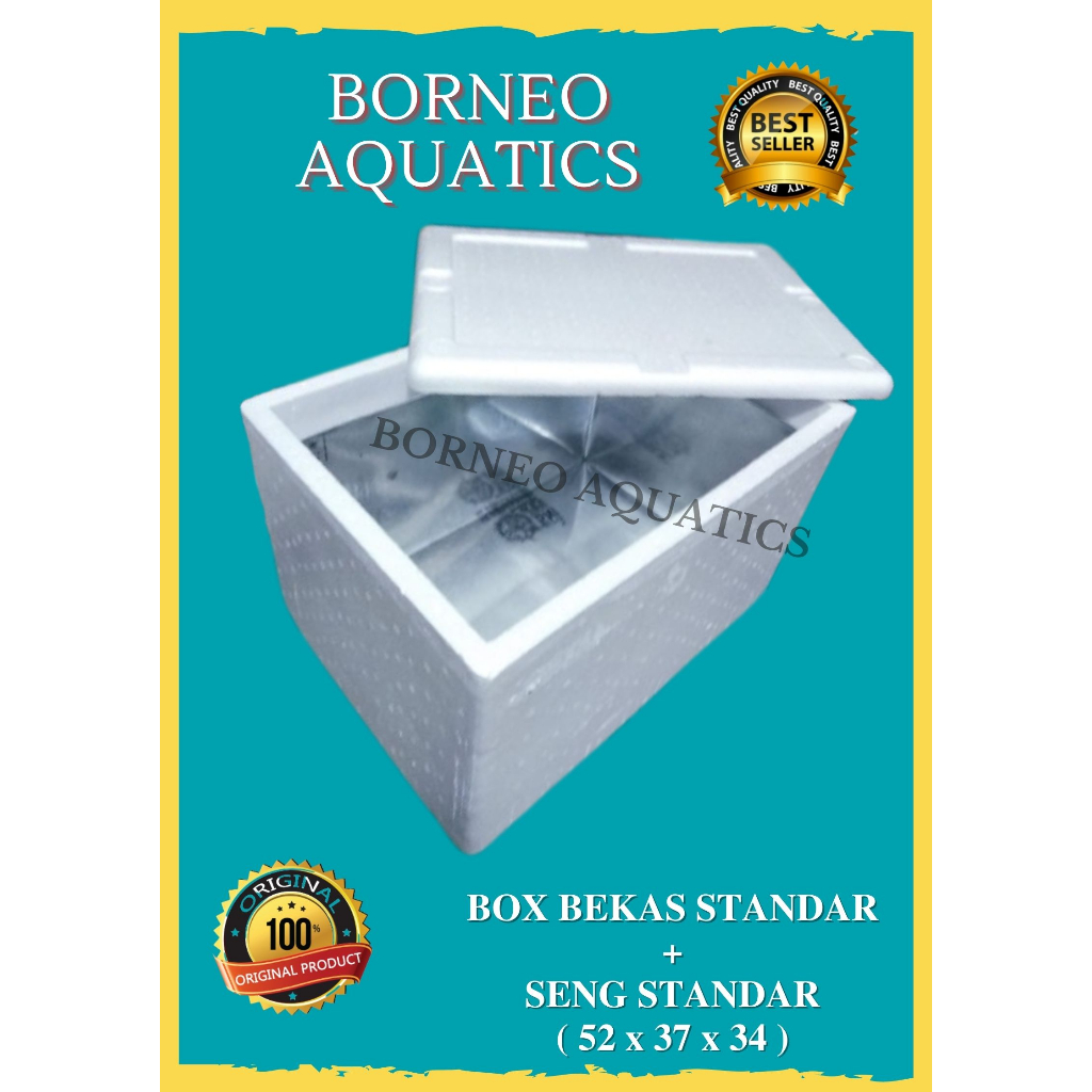 BOX STYROFOAM STANDAR + SENG STANDAR // BOX BEKAS // SENG BARU // 52x37x34 // AQUARIUM