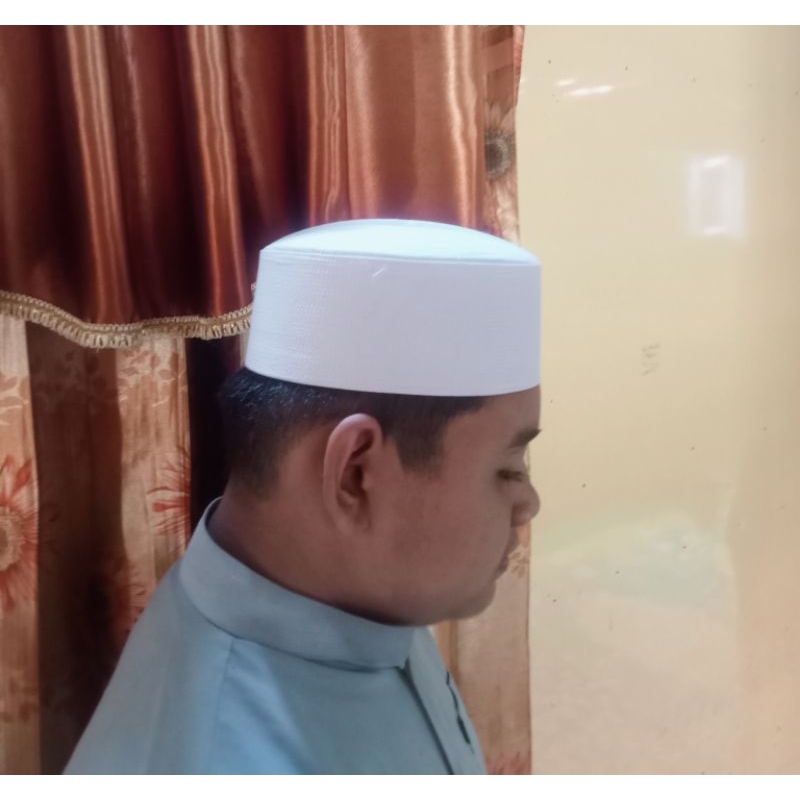 peci kalbut putih polos kopiah habib bahar tinggi 8cm