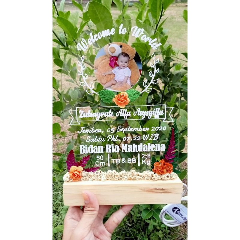 lampu hias akrilik/ucapan bayi baru lahir/hiasan rumah