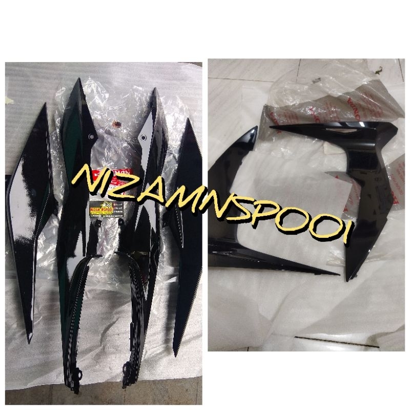 COVER BODY HALUS SET SAYAP KIRI KANAN BELAKANG KIRI KANAN HONDA SONIC150R HITAM GLOSY 100%ORIGINAL