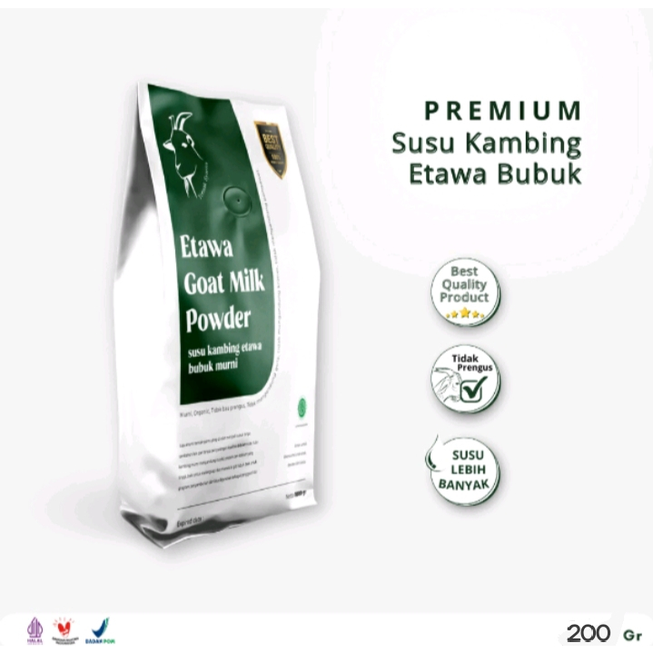 

( NEW } Ternak Syams - SyamsFarm Susu Kambing Etawa Bubuk 200 gram 1/4 Kg Rasa Original Ternak Syams BPOM Halal Premium Platinum Goat