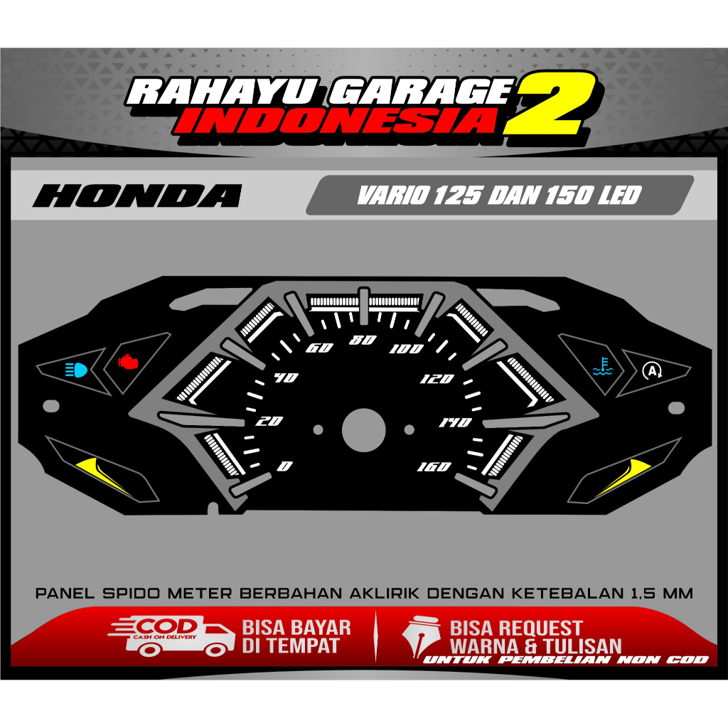 papan speedometer custom vario 125 dan 150 led panel spido meter custom vario 125 dan 150 led