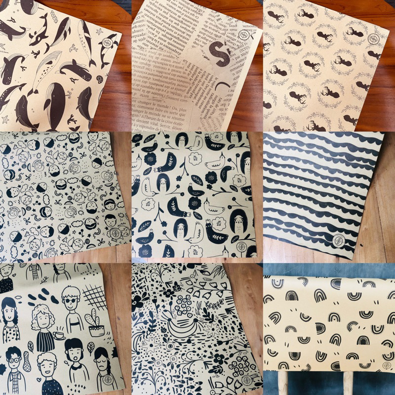 

[[ Grosir ]] 20 pcs Kertas Samsons Craft Coklat Bungkus Kado Sampul Buku Sekolah Unik Klasik Aesthetic Vintage