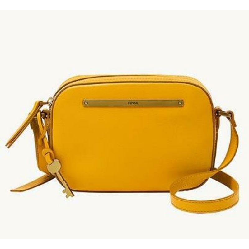 fossil liza camera crossbody bag golden yellow