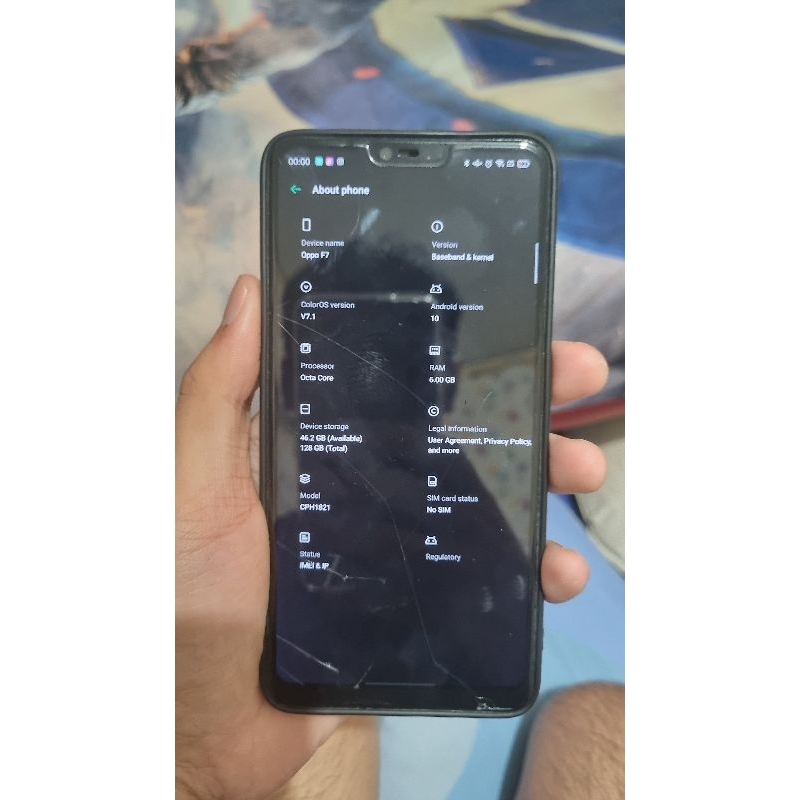 Handphone Oppo F7 pro 128gb second / bekas mines