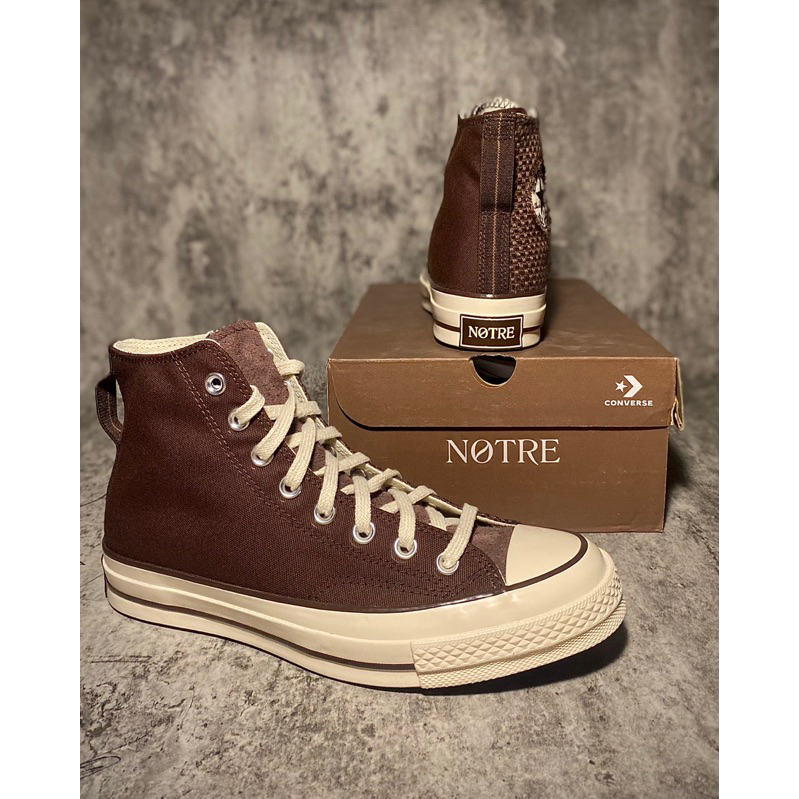 Size 39 & 41. Converse x Notre 70s Hi Furniture Dark root burgundy brown Mahogany wood ash original 