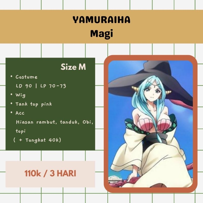 [ RENTAL ] Costume Cosplay Yamuraiha