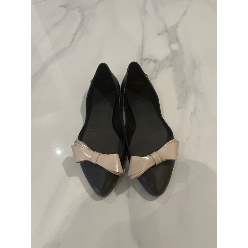 Sepatu Flatshoes Melissa hitam pita size 38