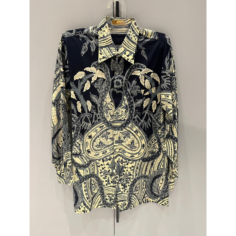 Kemeja Batik Lengan Panjang Biru