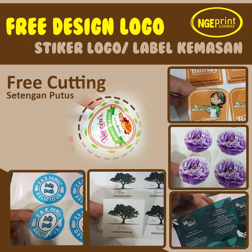 

[FREE DESIGN & CUTTING] STIKER LOGO / LABEL KEMASAN A3+