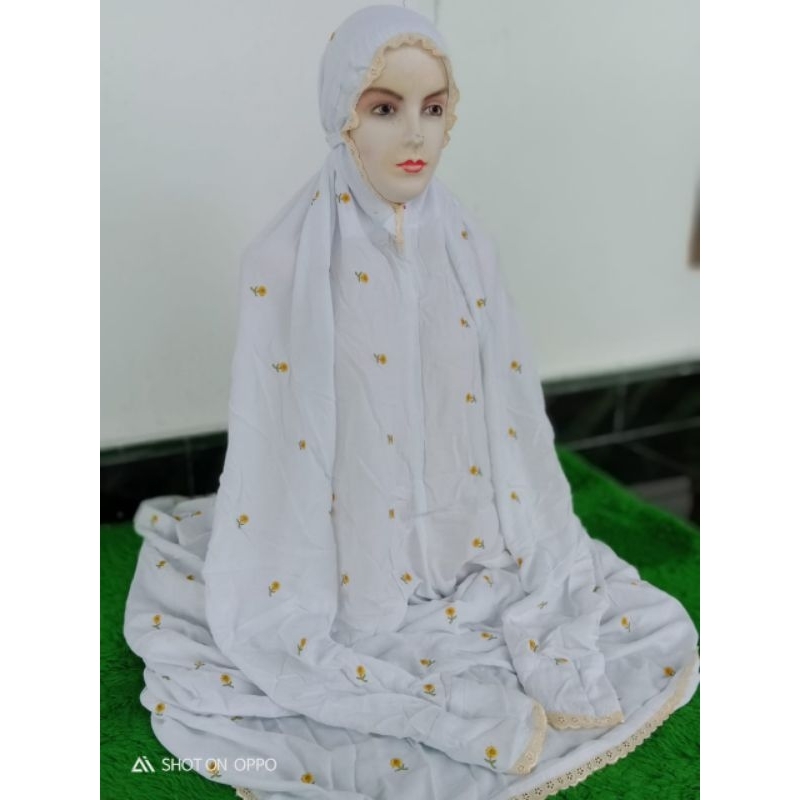 Mukena Terusan Dewasa Rayon Tabur Bunga