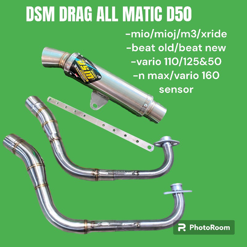 Knalpot Dsm drag D50 c bawah leher Beat mio vario 125&150 n max vario 160