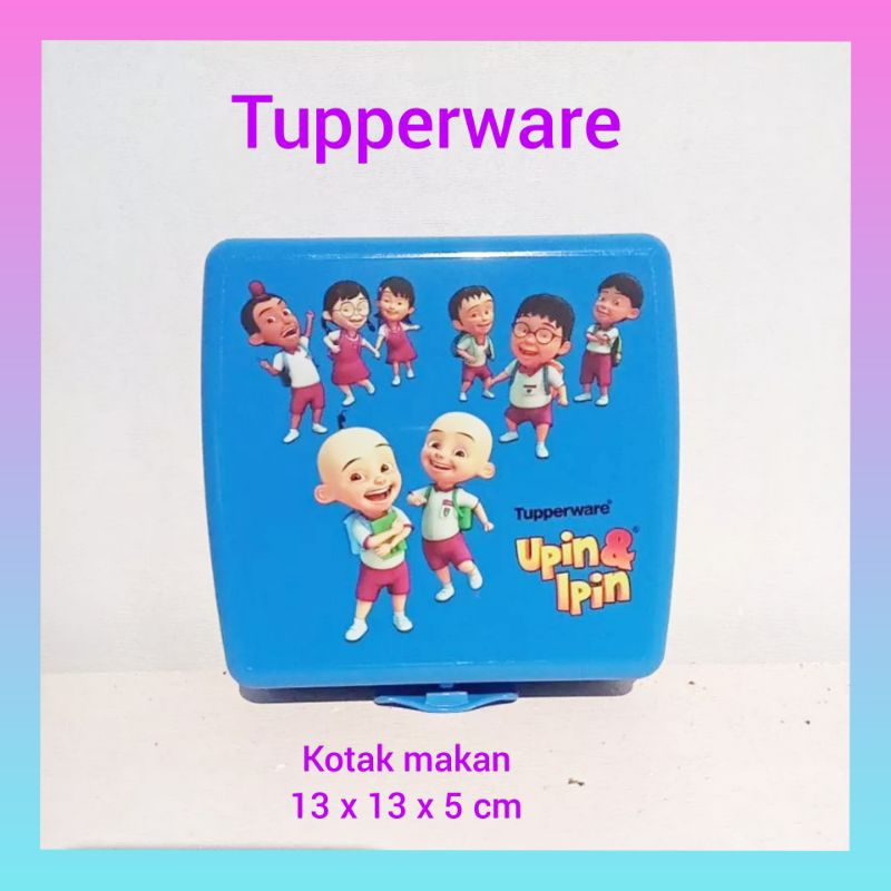 tempat makan / lunchbox Tupperware kotak ukuran kecil sedang tanpa sekat