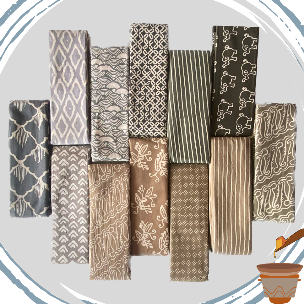 SARUNG BATIK CAP / KAIN BATIK CAP - EDISI WARNA ABU DAN NUDE { BATIK TASIK - BATIK GARUTAN }