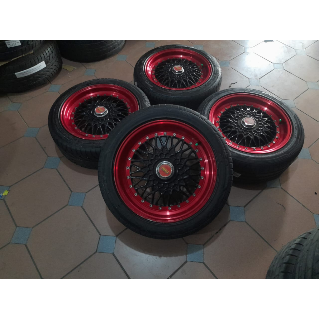 VELG BEKAS MOBIL SEKEN RACING BBS RING 16 PCD 4X100/114 + BAN U/ YARIS JAZZ MOBILIO