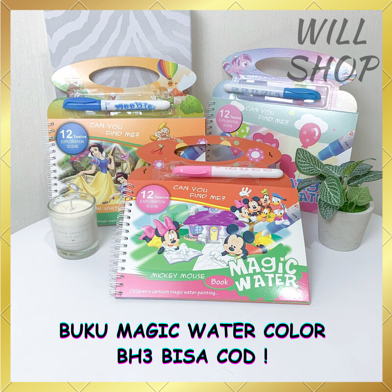 

BUKU MAGIC WATER COLOR BH3 PRINCESS LITTLE PONY MICKEY MINNIE / MAGIC PEN WATER CAN YOU FIND ME / BISA COD