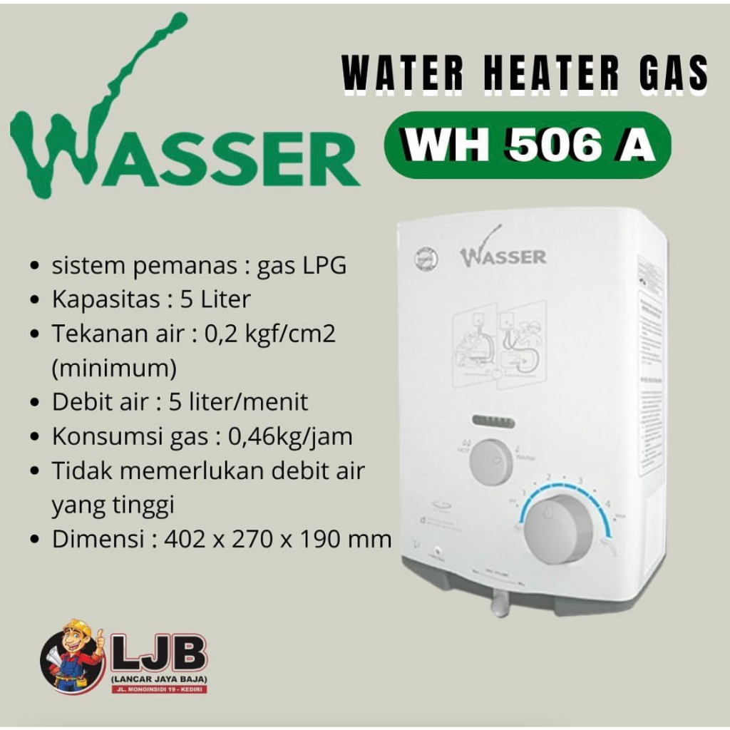 Water heater pemanas air gas WASSER 506 A - WASSER 501