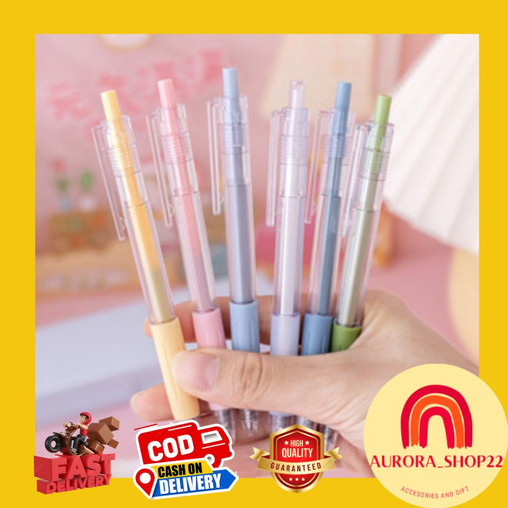 

[COD] PULPEN MEKANIK CETEKAN TINTA HITAM IMPORT WARNA WARNI MACARON PULPEN GEL PENA BULPOINT WARNA WARNI 0.5 MM