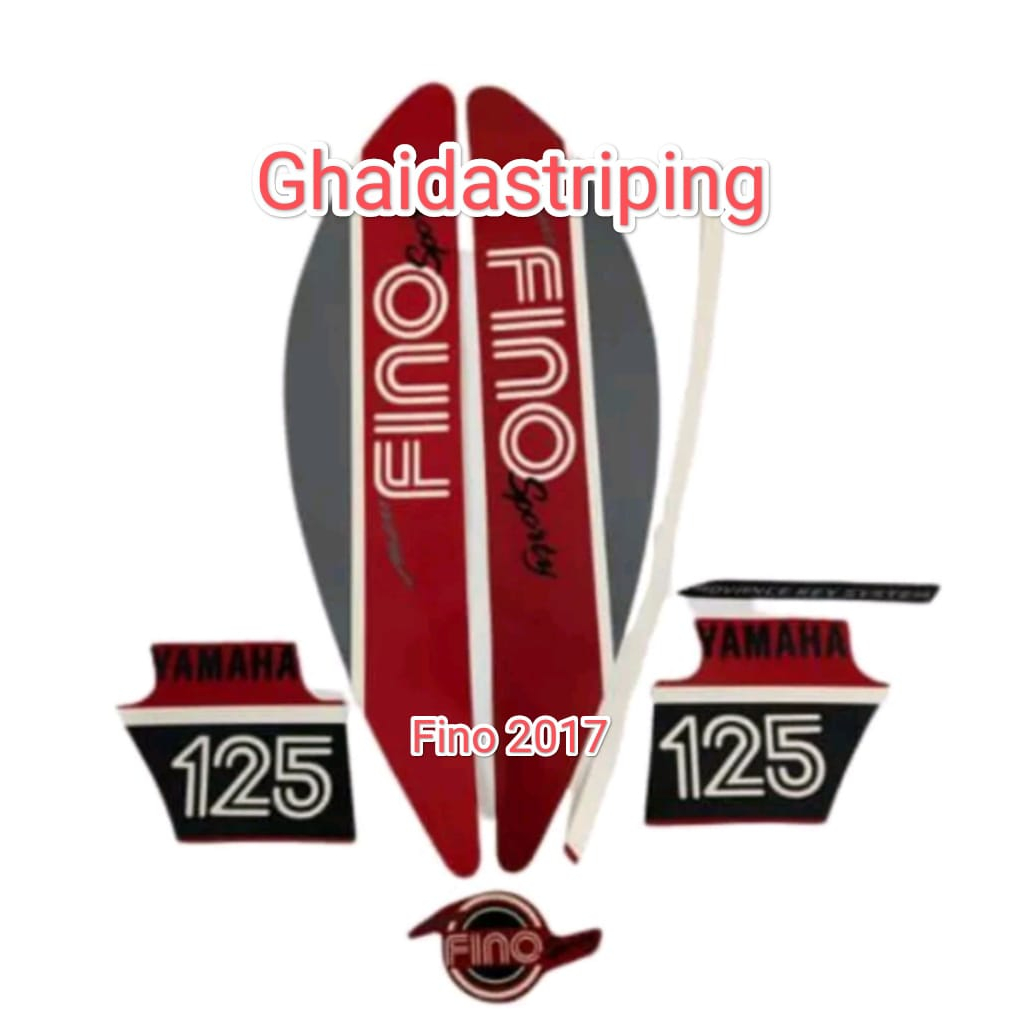 Stiker striping lis les motor yamaha fino 2017 Merah standar berkualitas terbaik full body