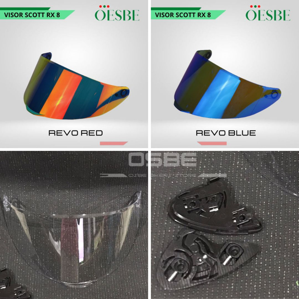 ( FREE RECHET ) Kaca Visor waterproof dan anti fog scott Rx-8 PNP *GV  PISTA DQL ALA-ALA *GV PISTA
