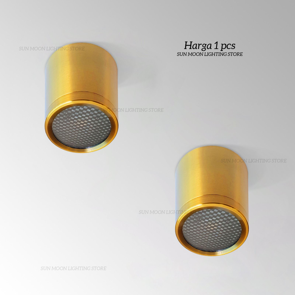 Lampu downlight outbow plafon tempel lampu sorot teras body gold mr16
