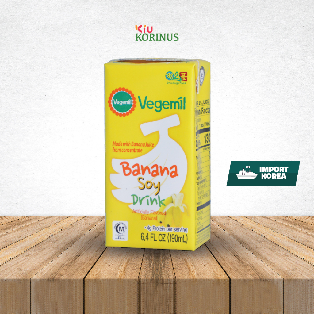 

K-Vegemil Banana Soymilk 190ml / Korean Banana Soy Milk