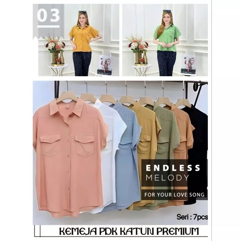 Kemeja wanita lengan pendek atasan cewek navena shirt Korean style terbaru