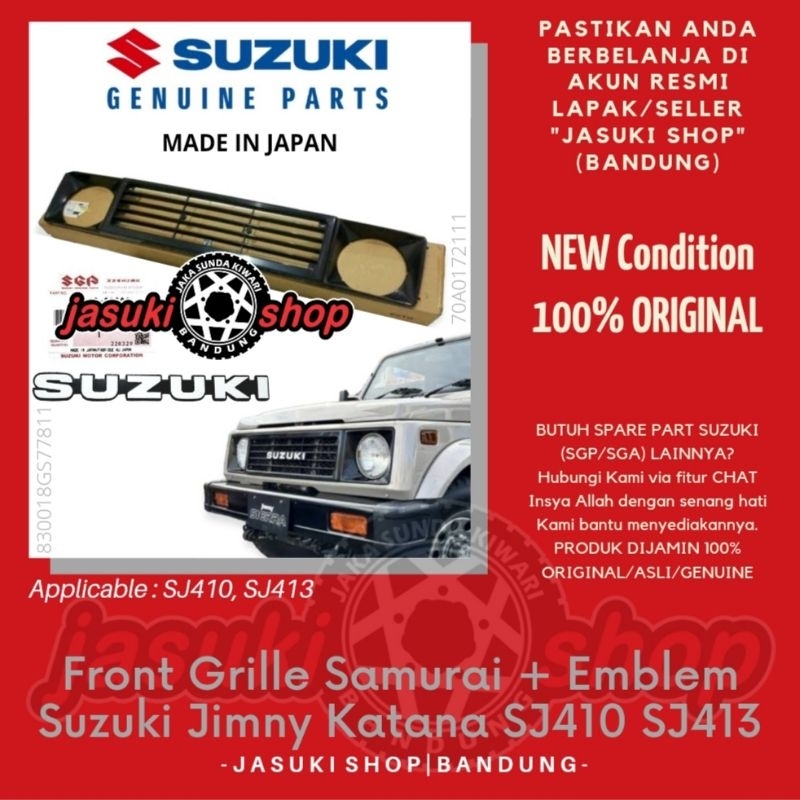 Front Grille Grill Suzuki Samurai Jimny Katana SJ410 SJ413 Asli Ori Original SGP