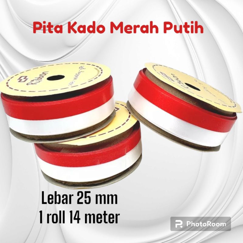 

Pita Kado Merah Putih lebar 25 mm (1 roll panjang 14 meter)