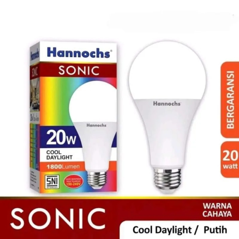 Hannochs LED SONIC bola lampu hannochs CAHAYA PUTIH