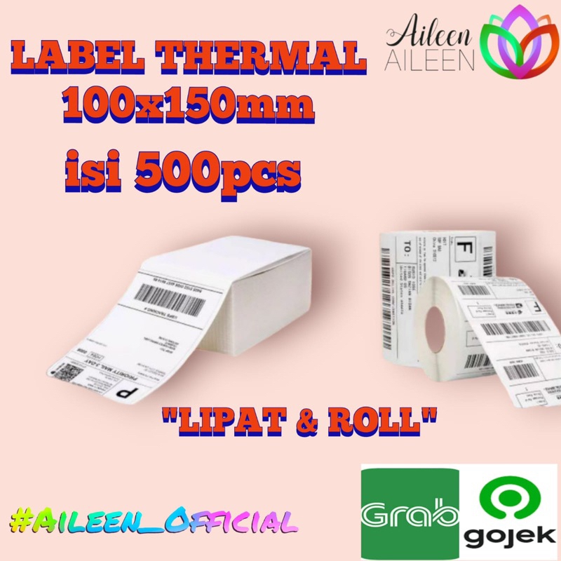 

Kertas Label Sticker Barcode 100x150mm Thermal isi 500pcs 10x15cm Label Murah