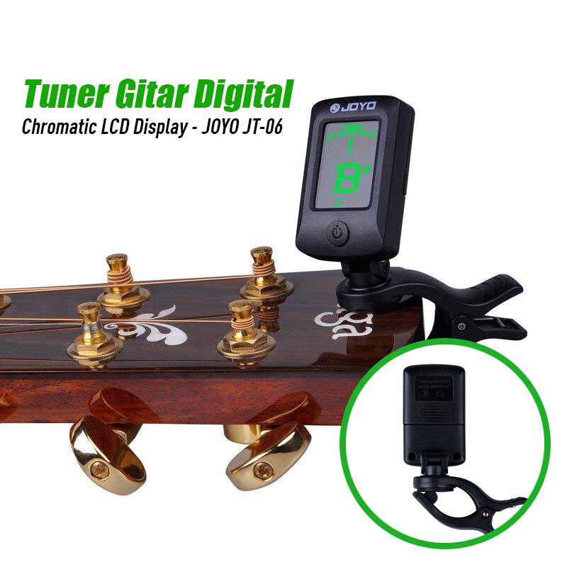 Tuner Stem Gitar Digital - JOYO JT-06. Alat Stem Gitar Elektrik. Tuner