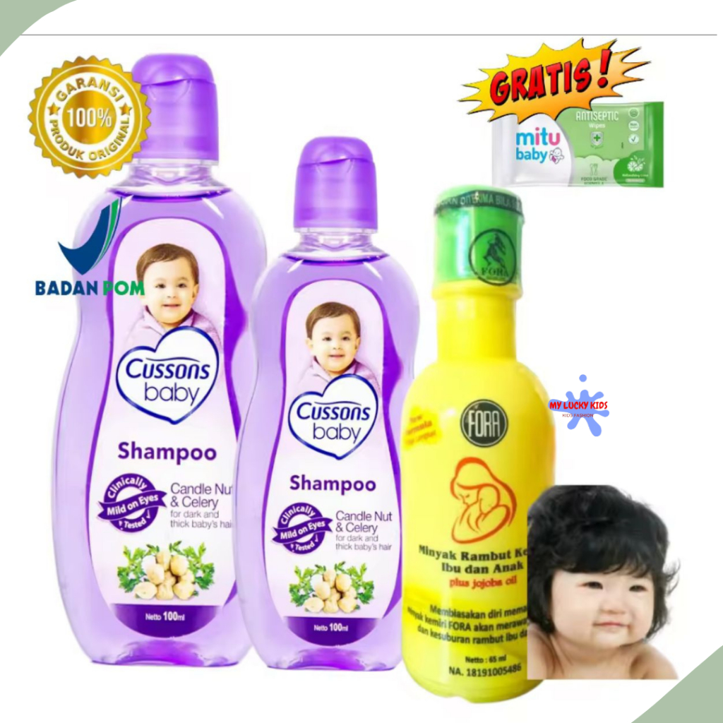 TERMURAH PAKET CUSSONS BABY SHAMPOO MINYAK KEMIRI PENUMBUH/PELEBAT RAMBUT BAYI ORIGINAL AMAN BPOM GR