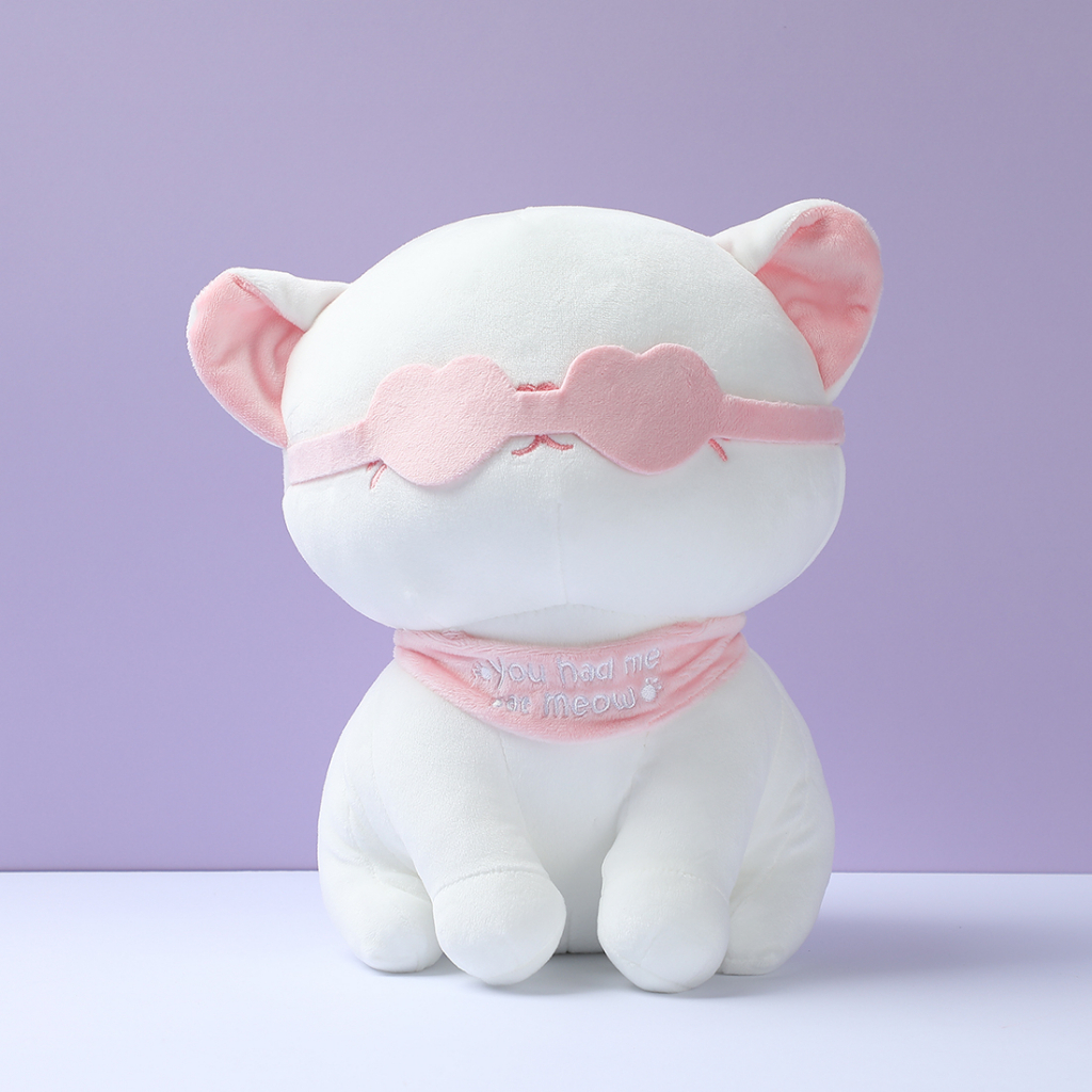 Boneka Lucu Kucing Boneka Lembut Mainan Mewah Kucing dengan Penutup Mata Kado Anak Plush Toy